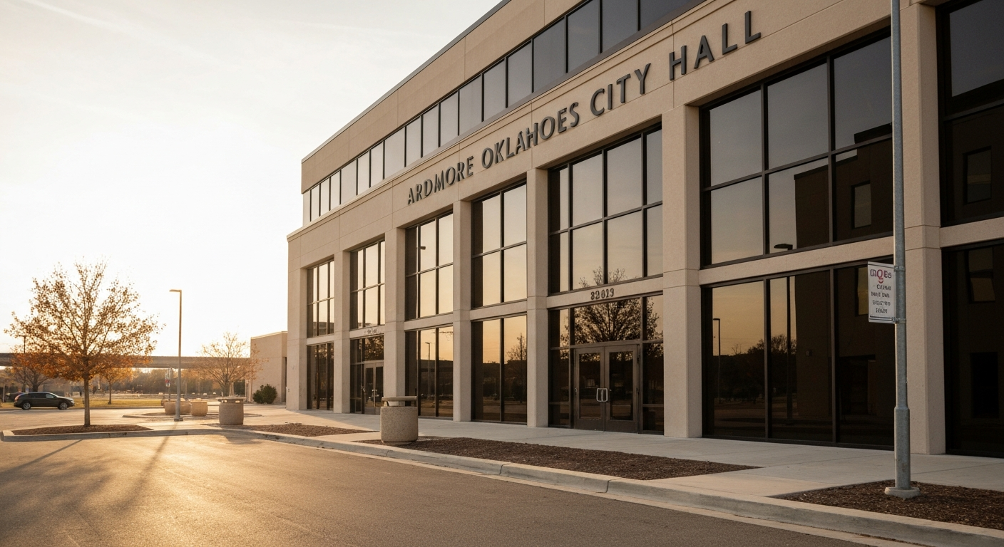 Ardmore Oklahoma City Hall where business owners apply for city business licenses through Development Services
