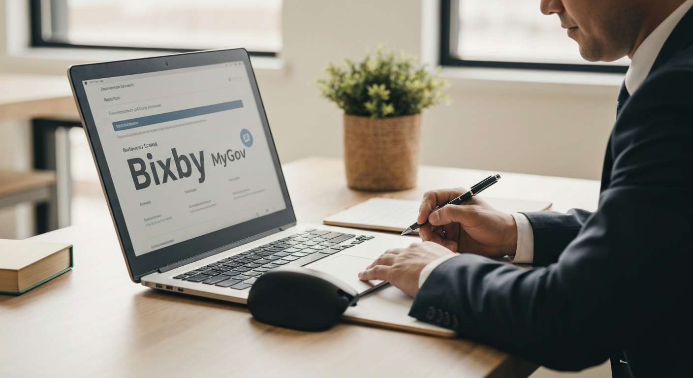 Business owner completing Bixby Oklahoma business license application through the online MyGov portal