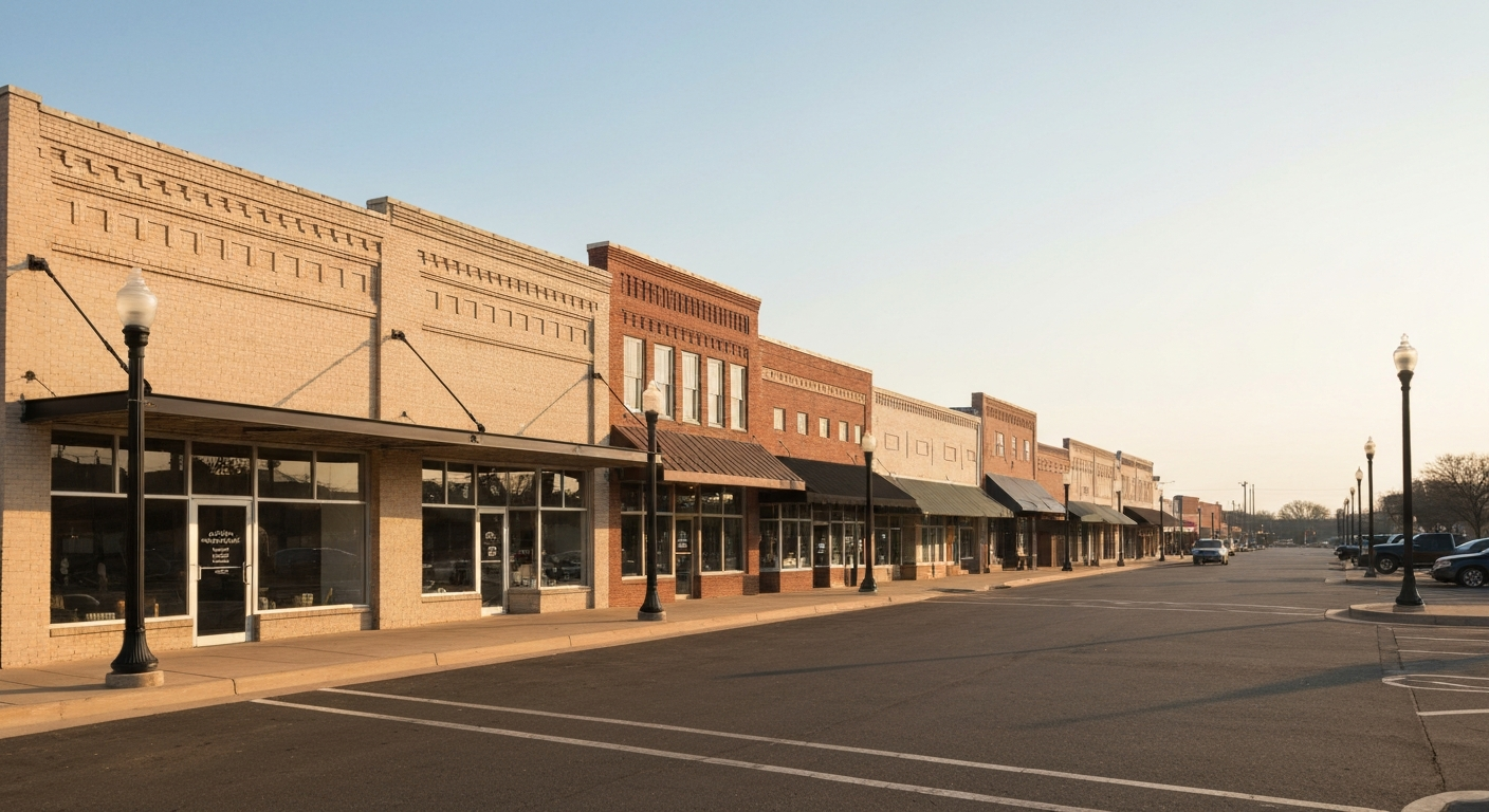 Downtown Chickasha Oklahoma showing the Grady County seat commercial district