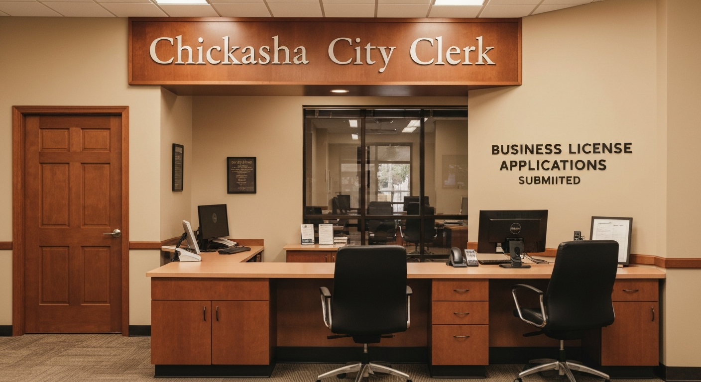 Chickasha Oklahoma City Clerk office where business license applications are submitted