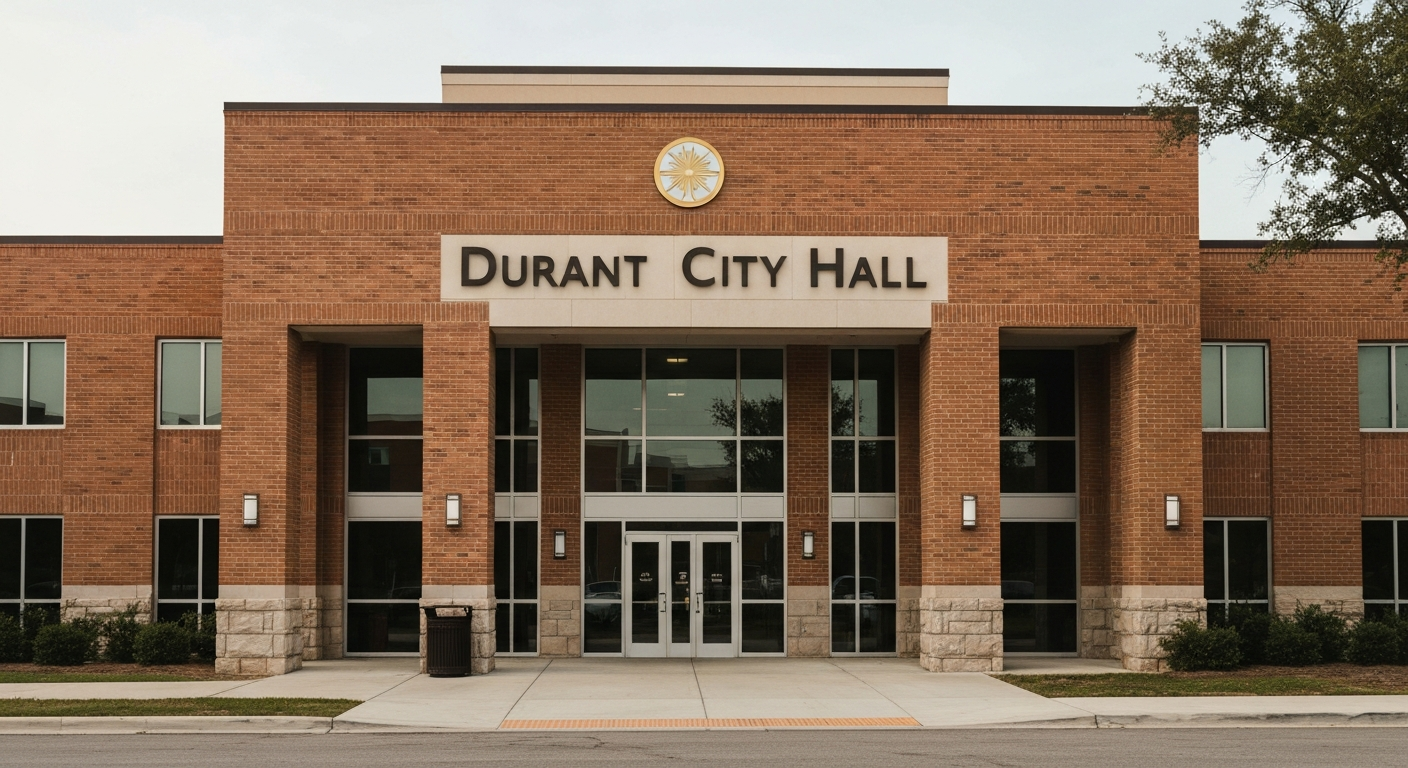 Durant Oklahoma City Hall where business owners apply for city business licenses through the Permitting department