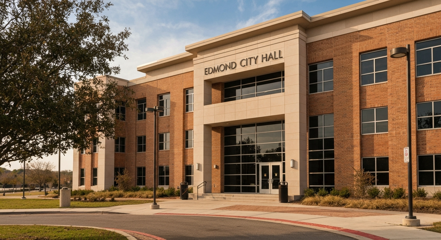 Edmond Oklahoma City Hall where the City Clerk and Building and Fire Code Services departments handle business permits and licenses