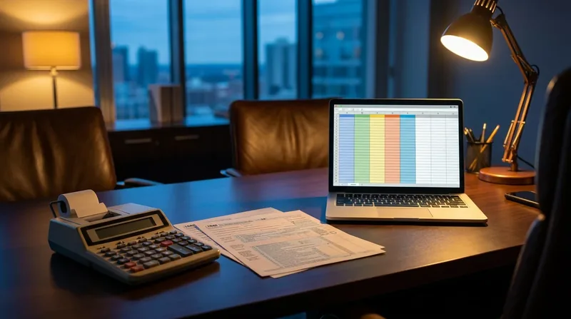 Tax forms and a calculator on a desk, Oklahoma Franchise Tax Repeal