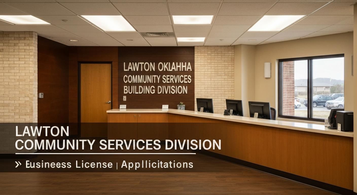Lawton Oklahoma Community Services Building Division where business license applications are processed