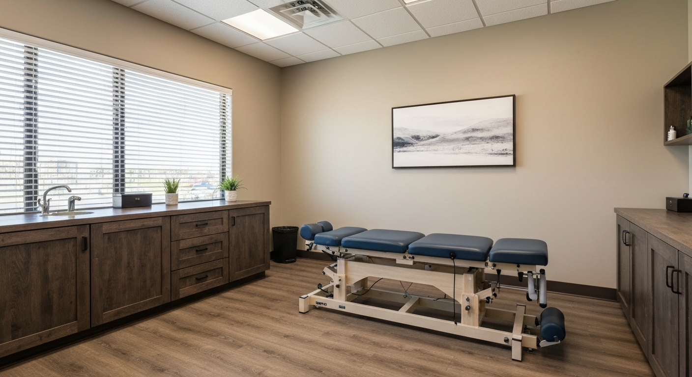 Oklahoma chiropractic office with adjustment table