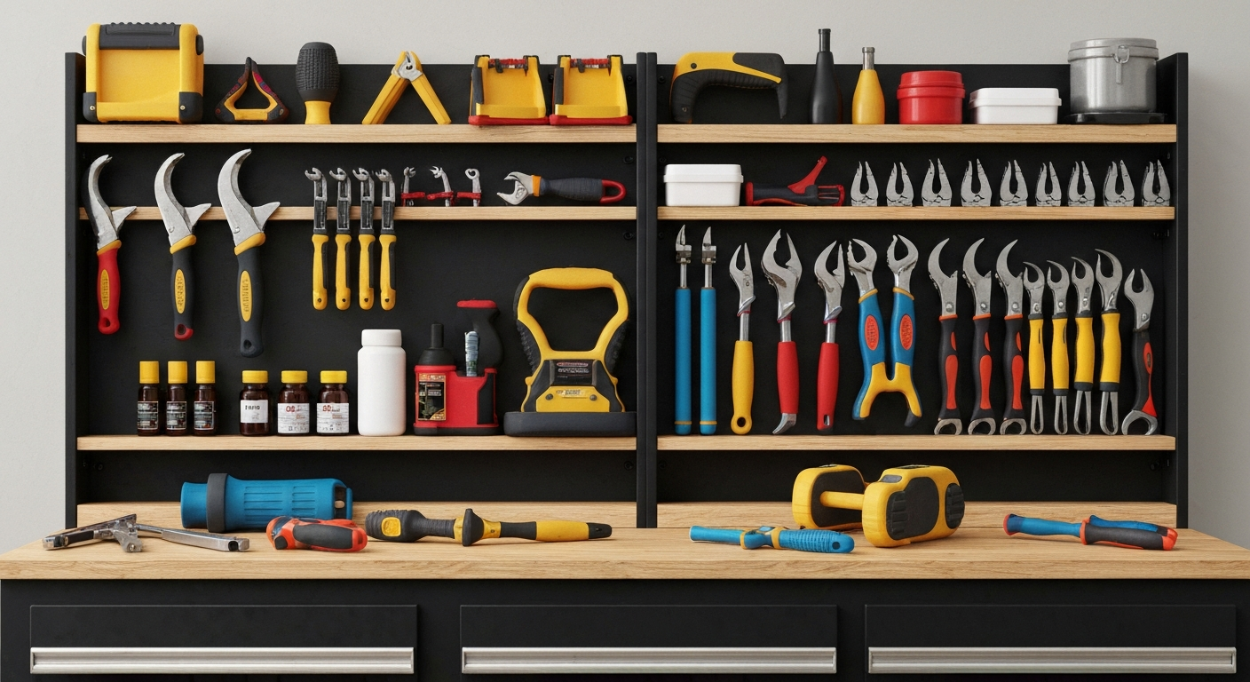 Organized handyman tools for an Oklahoma handyman business