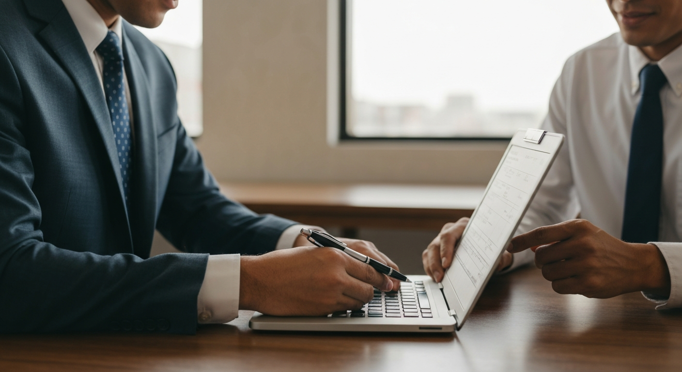 Business owner reviewing a Yukon Oklahoma occupational license application